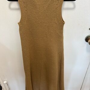 Zara Tan Midi Knit Dress